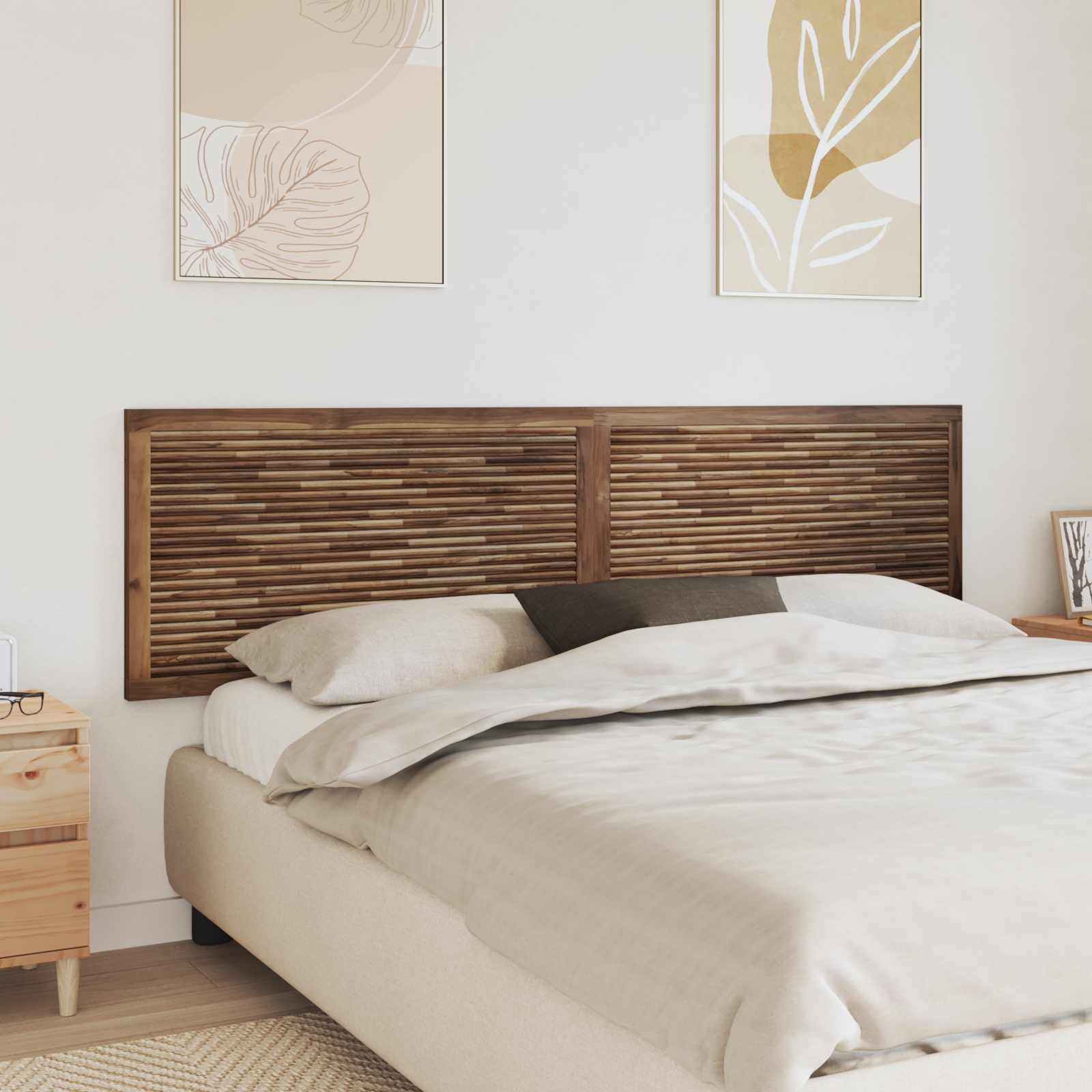 Uzglavlje Zidne Prirodna 200 cm Čvrsto teak drvo