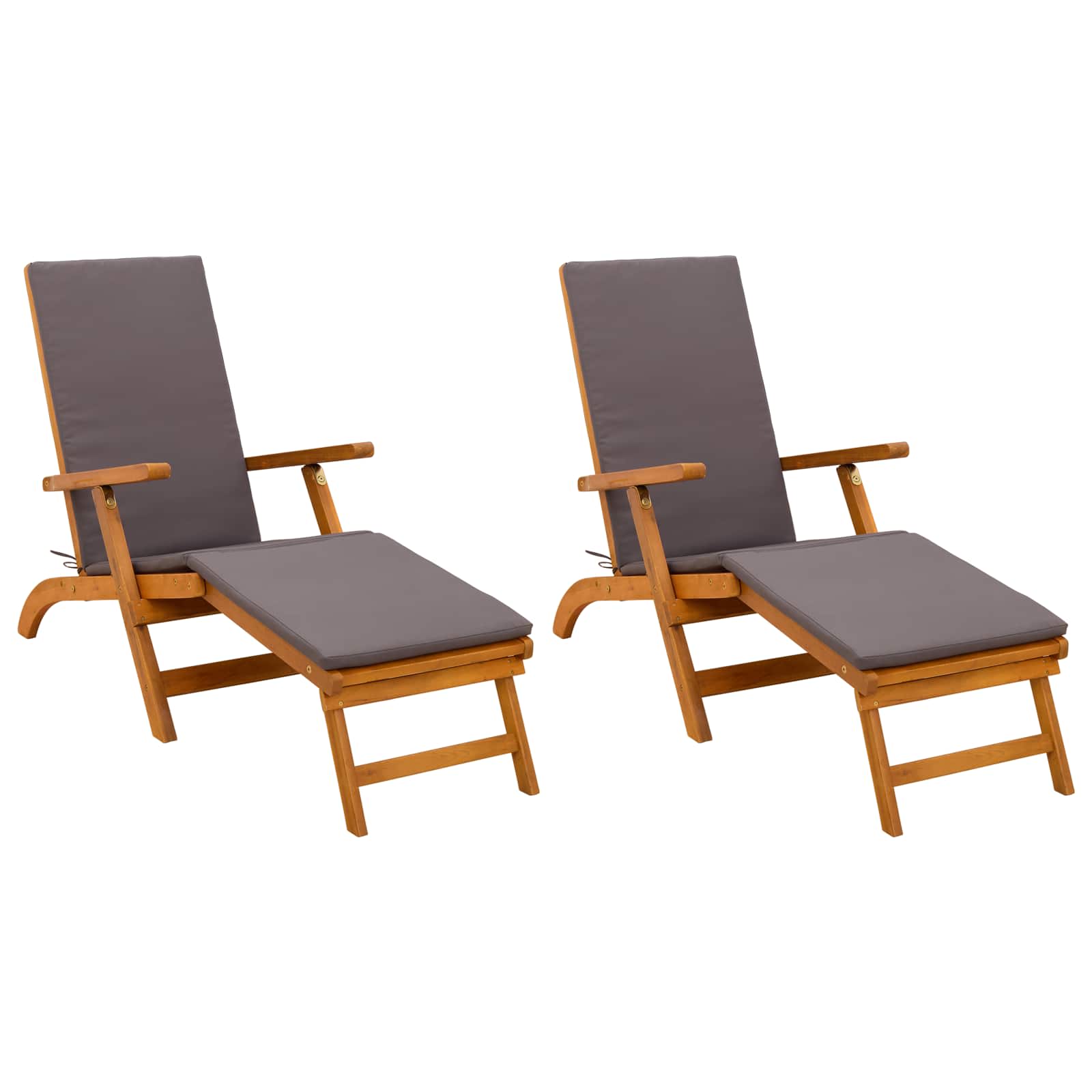 Ležaljka koja se može preklopiti i nagnuti 2 pcs Siva
