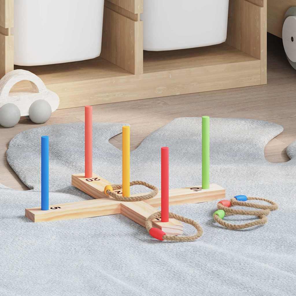 Set za igru bacanja prstena Šareni 41 x 41 x 16 cm