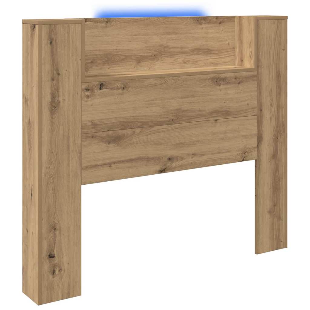 Uzglavlje S LED lampica Umjetnički hrast 120 x 15 x 103,5 cm
