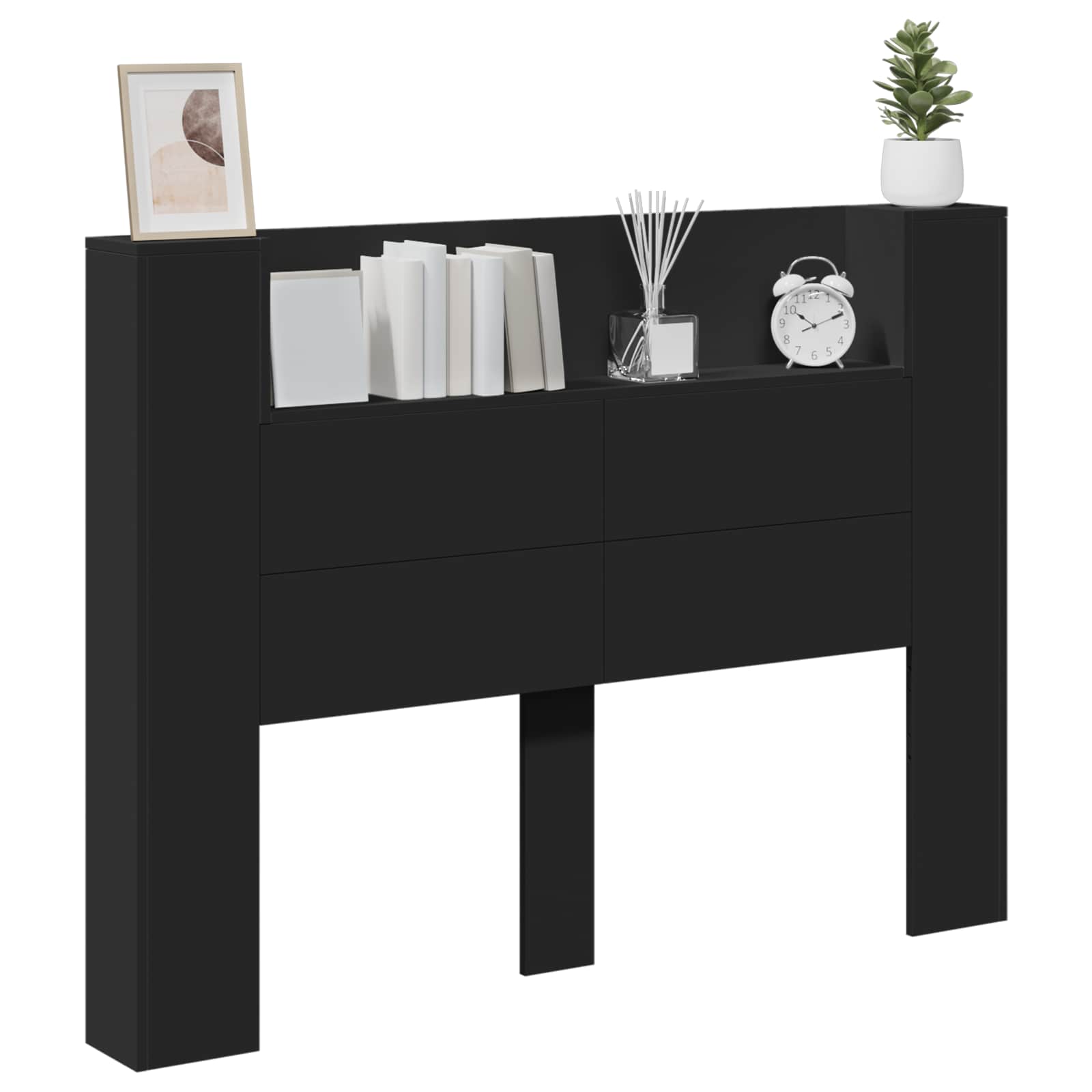 Uzglavlje Crna 140 x 16,5 x 103,5 cm Konstruirano drvo
