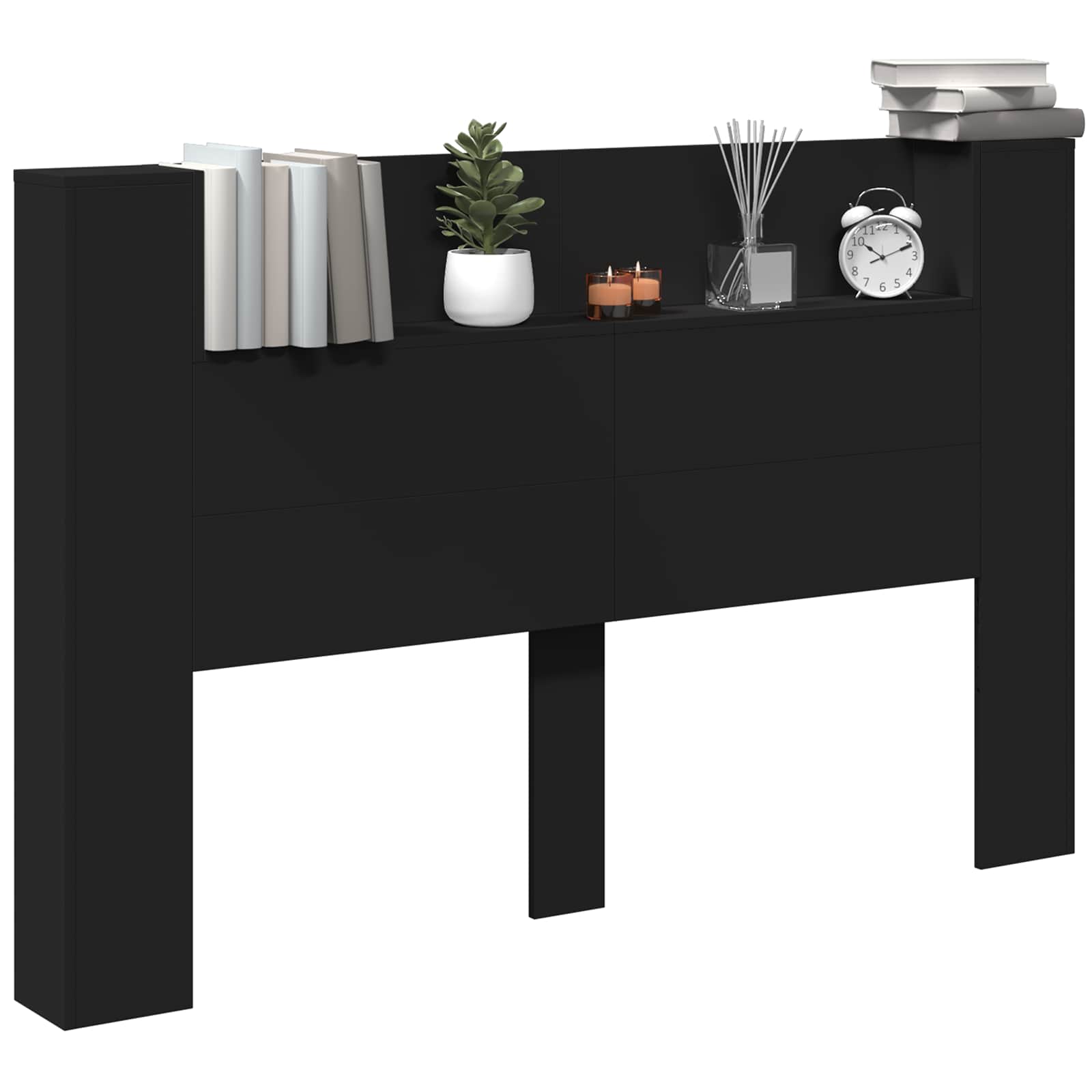 Uzglavlje Crna 160 x 16,5 x 103,5 cm Konstruirano drvo