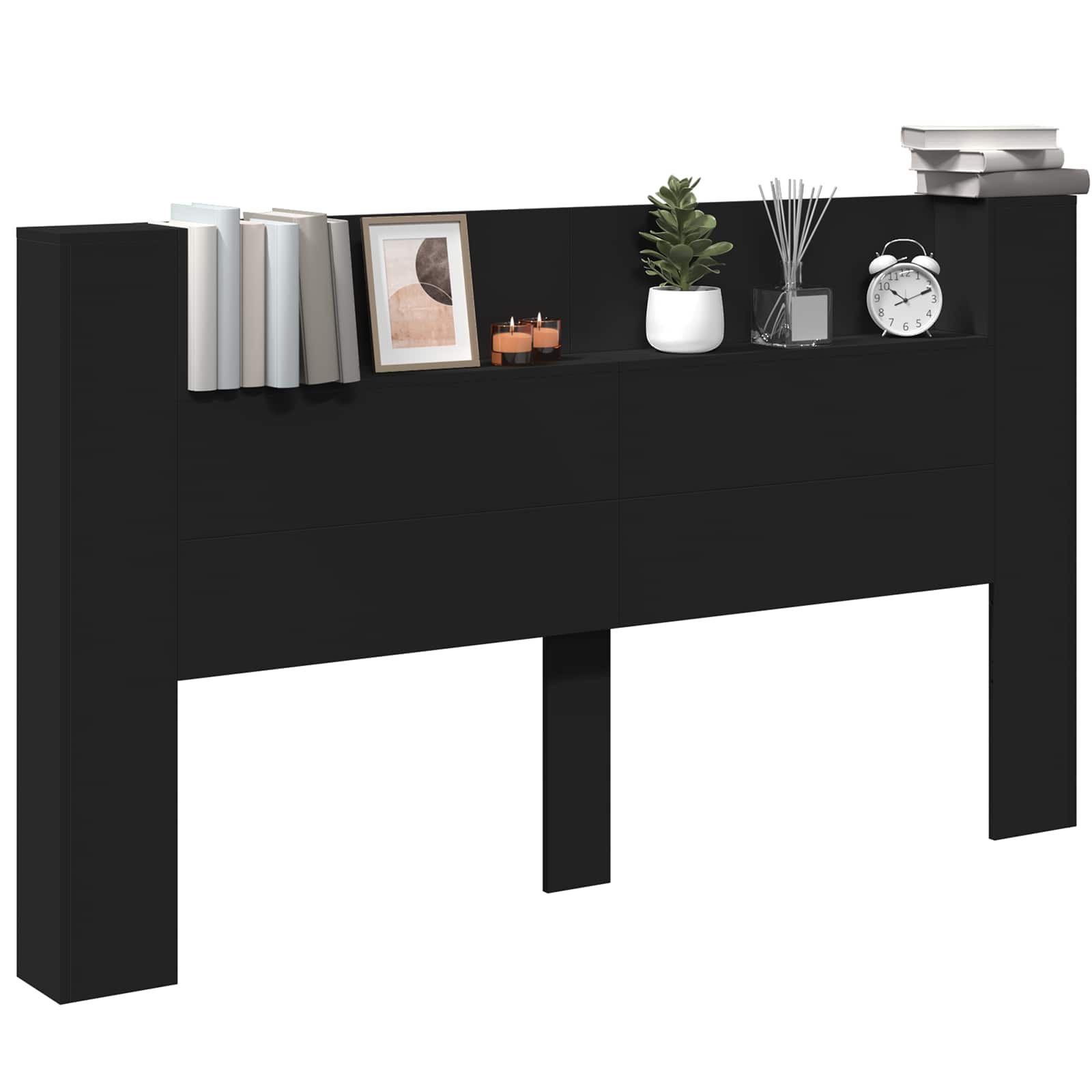 Uzglavlje Crna 180 x 16,5 x 103,5 cm Konstruirano drvo