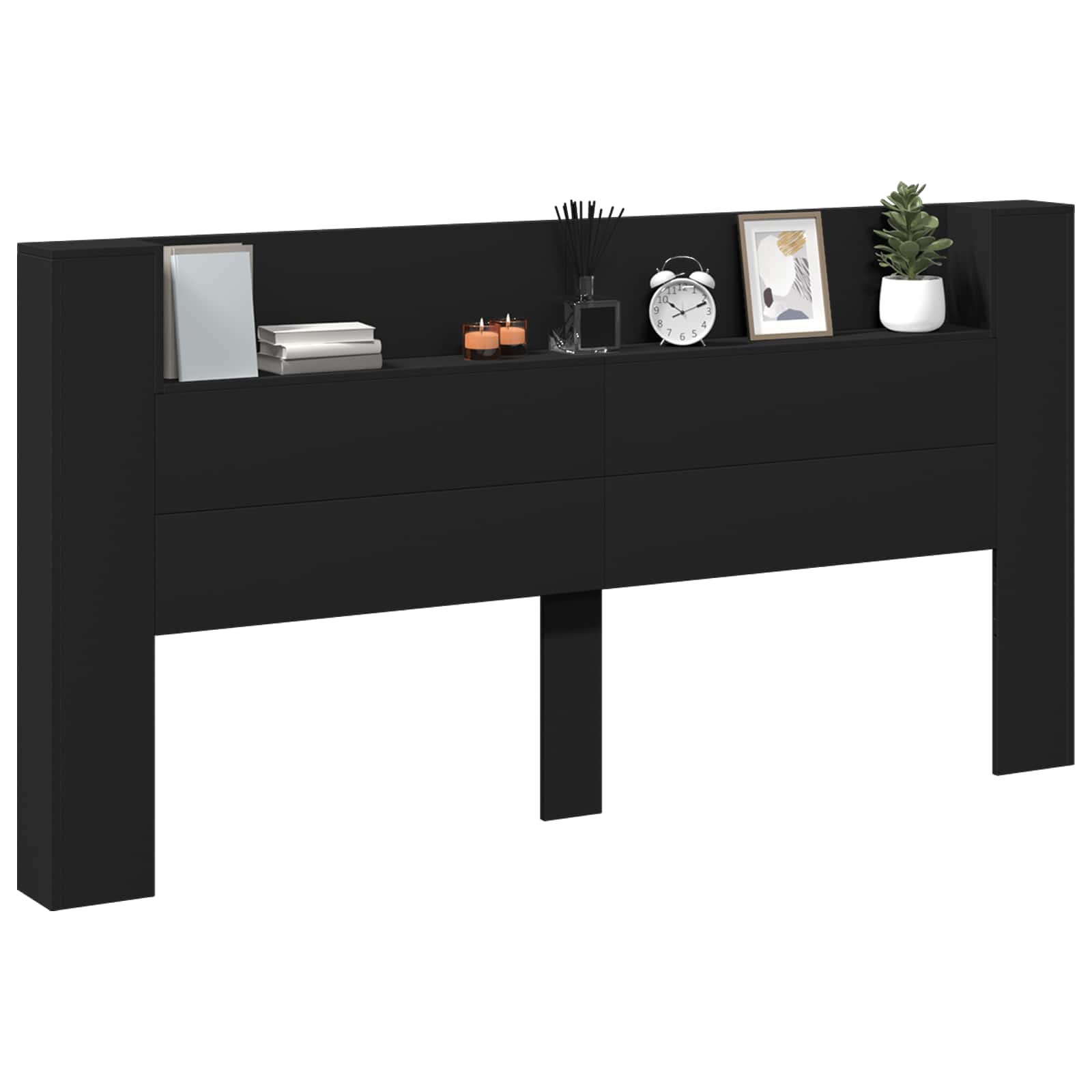 Uzglavlje Crna 200 x 16,5 x 103,5 cm Konstruirano drvo