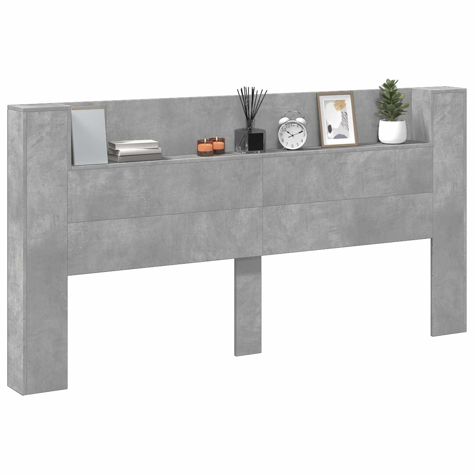 Uzglavlje Betonski sivi 200 x 16,5 x 103,5 cm Konstruirano drvo