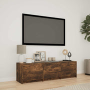 TV ormarić s LED rasvjetom Dimljeni Hrast 140 x 34 x 40 cm
