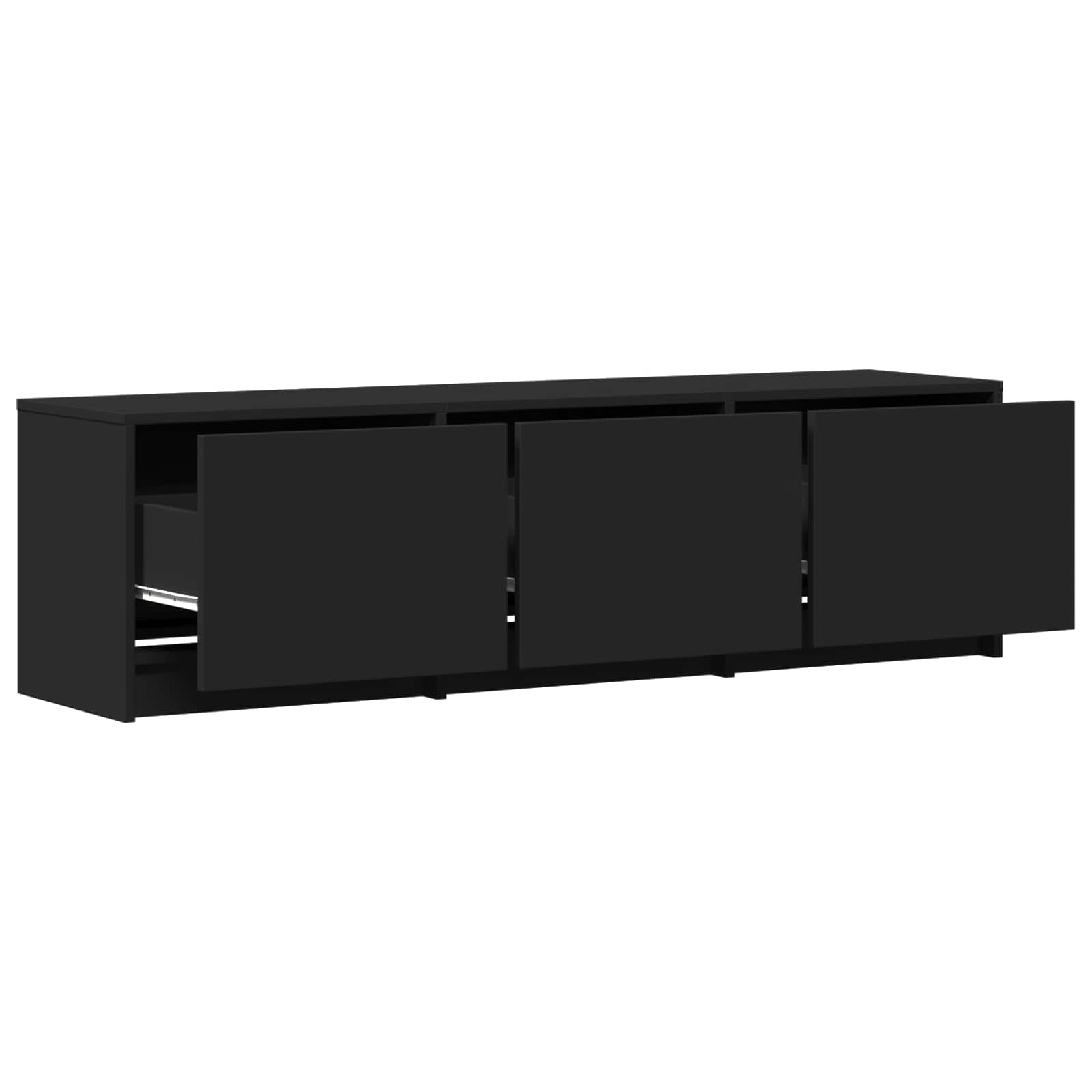 TV ormarić s LED rasvjetom s ladicama Crna 140 x 34 x 40 cm