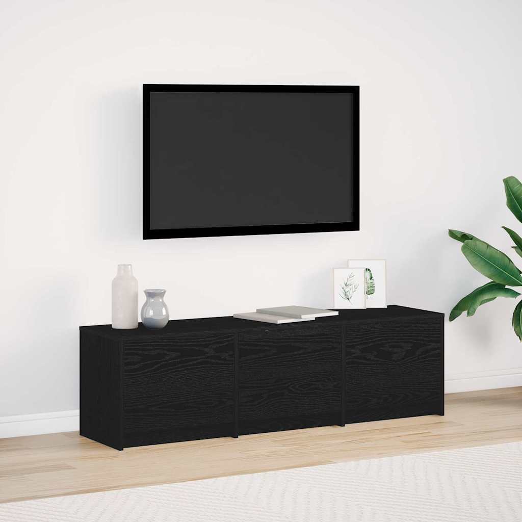 TV ormarić s LED rasvjetom Crni Hrast 140 x 34 x 40 cm