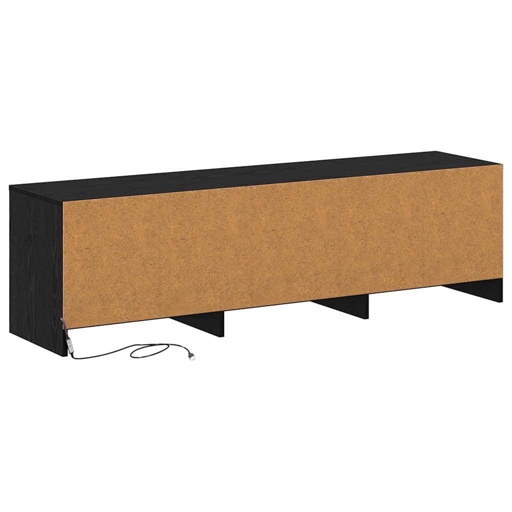 TV ormarić s LED rasvjetom Crni Hrast 140 x 34 x 40 cm