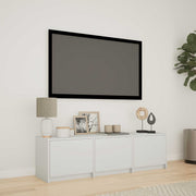 TV ormarić s LED rasvjetom s ladicama Bijeli 140 x 34 x 40 cm