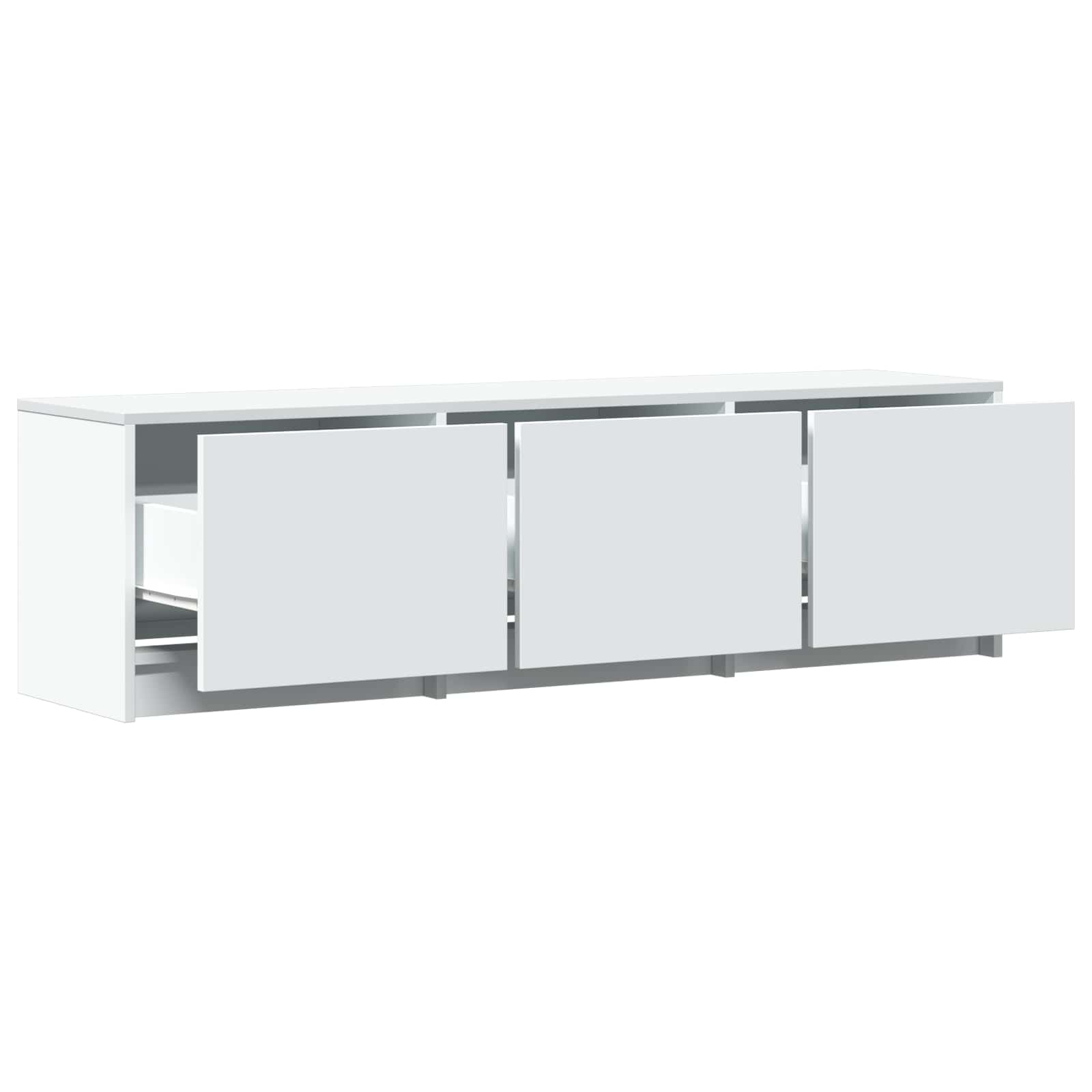 TV ormarić s LED rasvjetom s ladicama Bijeli 140 x 34 x 40 cm