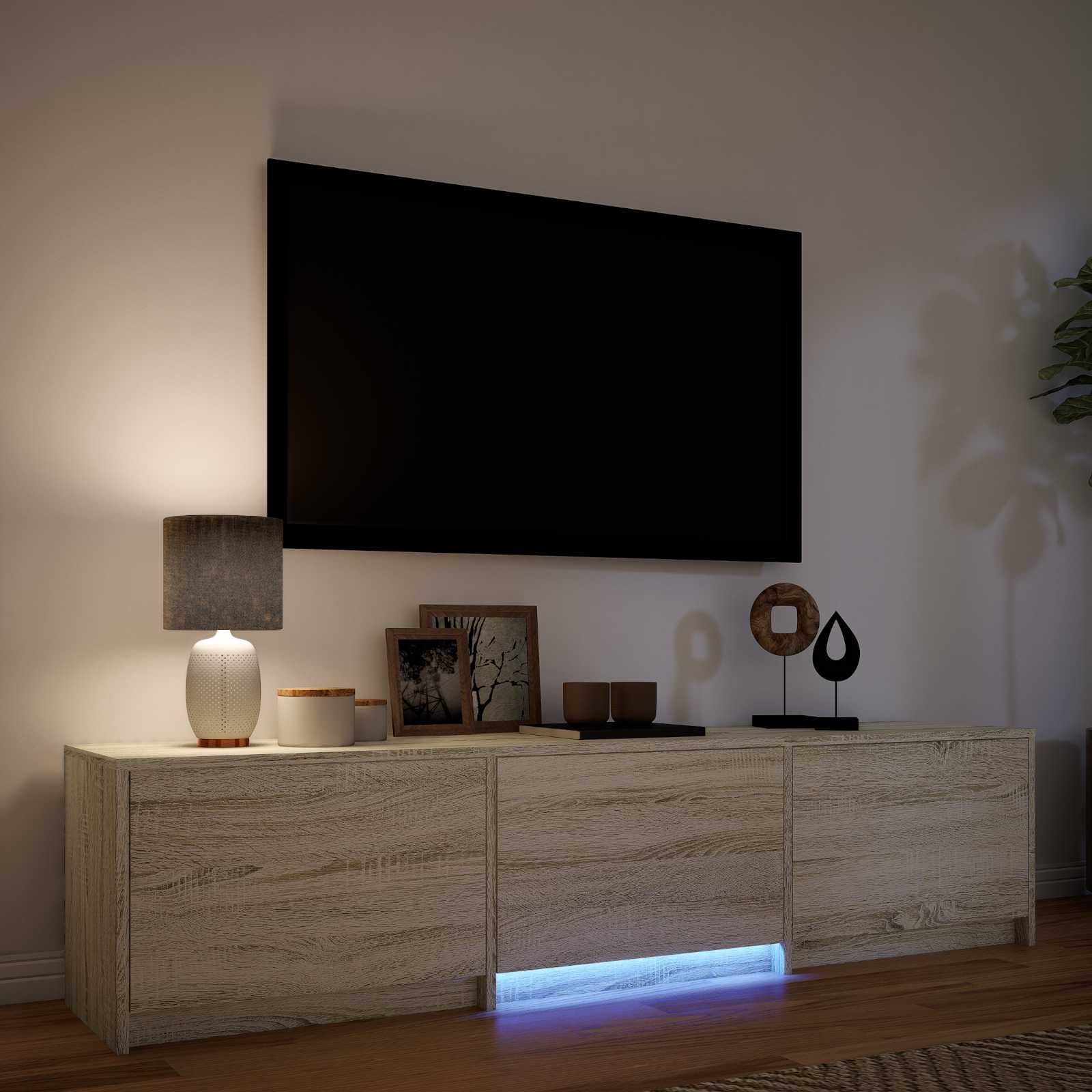 TV ormarić s LED rasvjetom Sonoma hrast 165 x 34 x 40 cm