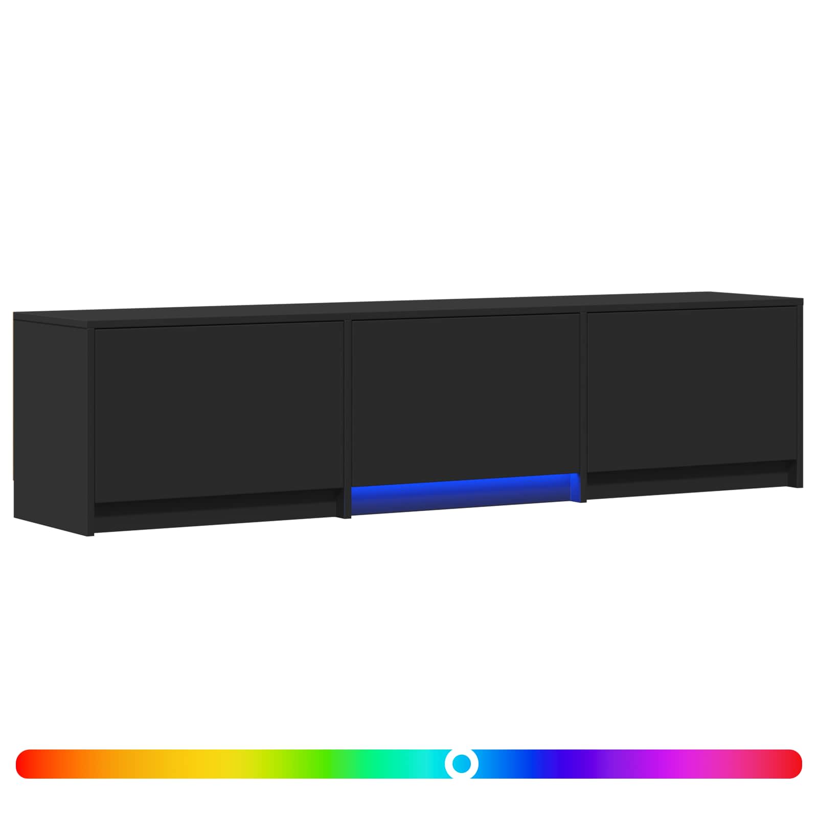 TV ormarić s LED rasvjetom s ladicama Crna 165 x 34 x 40 cm