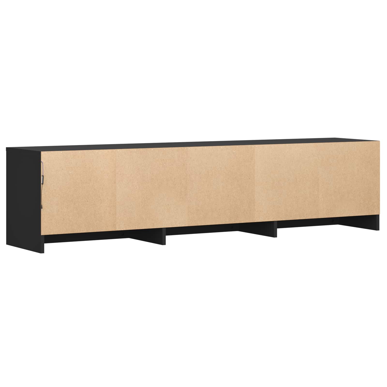 TV ormarić s LED rasvjetom s ladicama Crna 165 x 34 x 40 cm