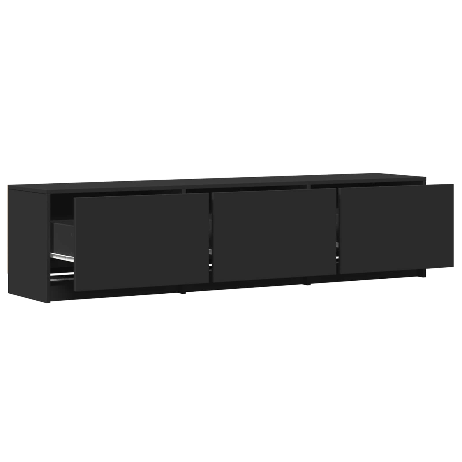 TV ormarić s LED rasvjetom s ladicama Crna 165 x 34 x 40 cm