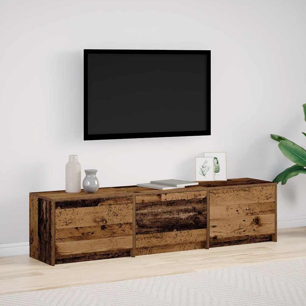 TV ormarić s LED rasvjetom Staro drvo 165 x 34 x 40 cm