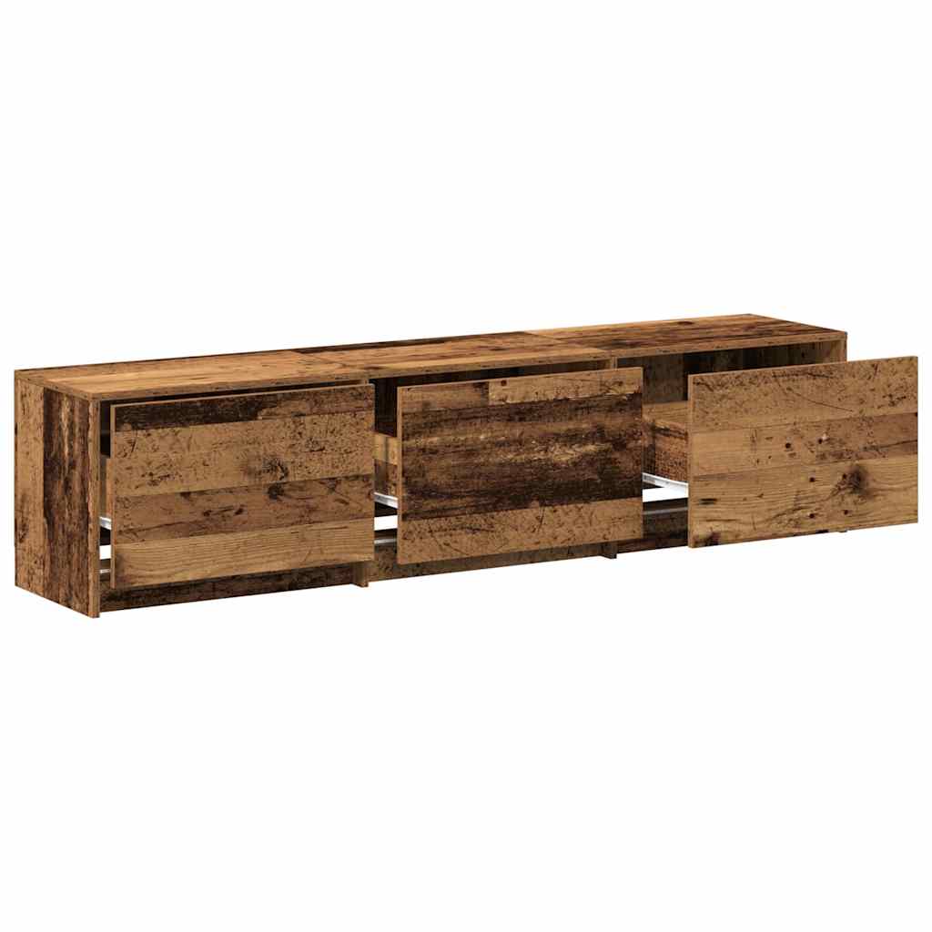 TV ormarić s LED rasvjetom Staro drvo 165 x 34 x 40 cm