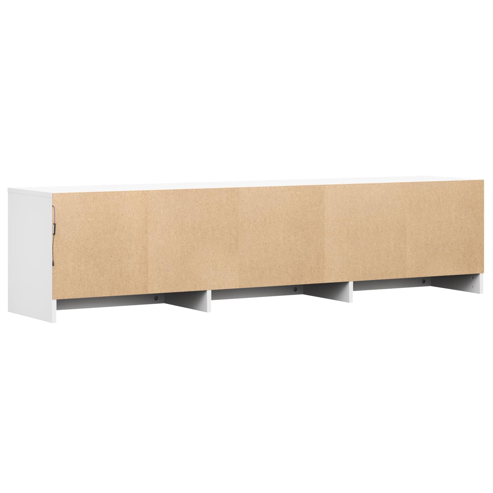 TV ormarić s LED rasvjetom s ladicama Bijeli 165 x 34 x 40 cm