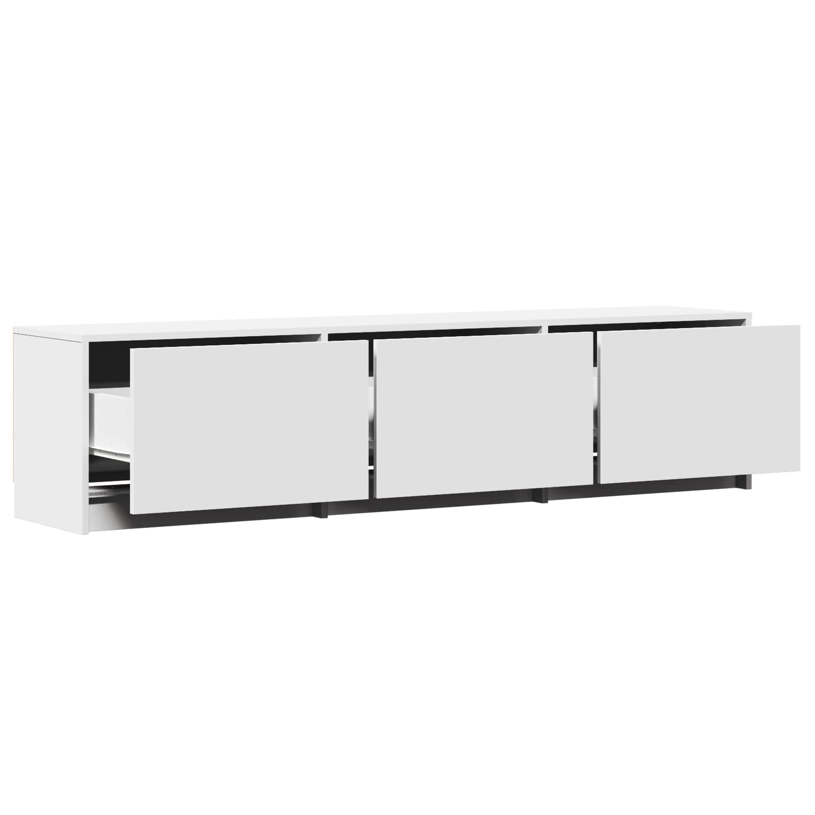 TV ormarić s LED rasvjetom s ladicama Bijeli 165 x 34 x 40 cm