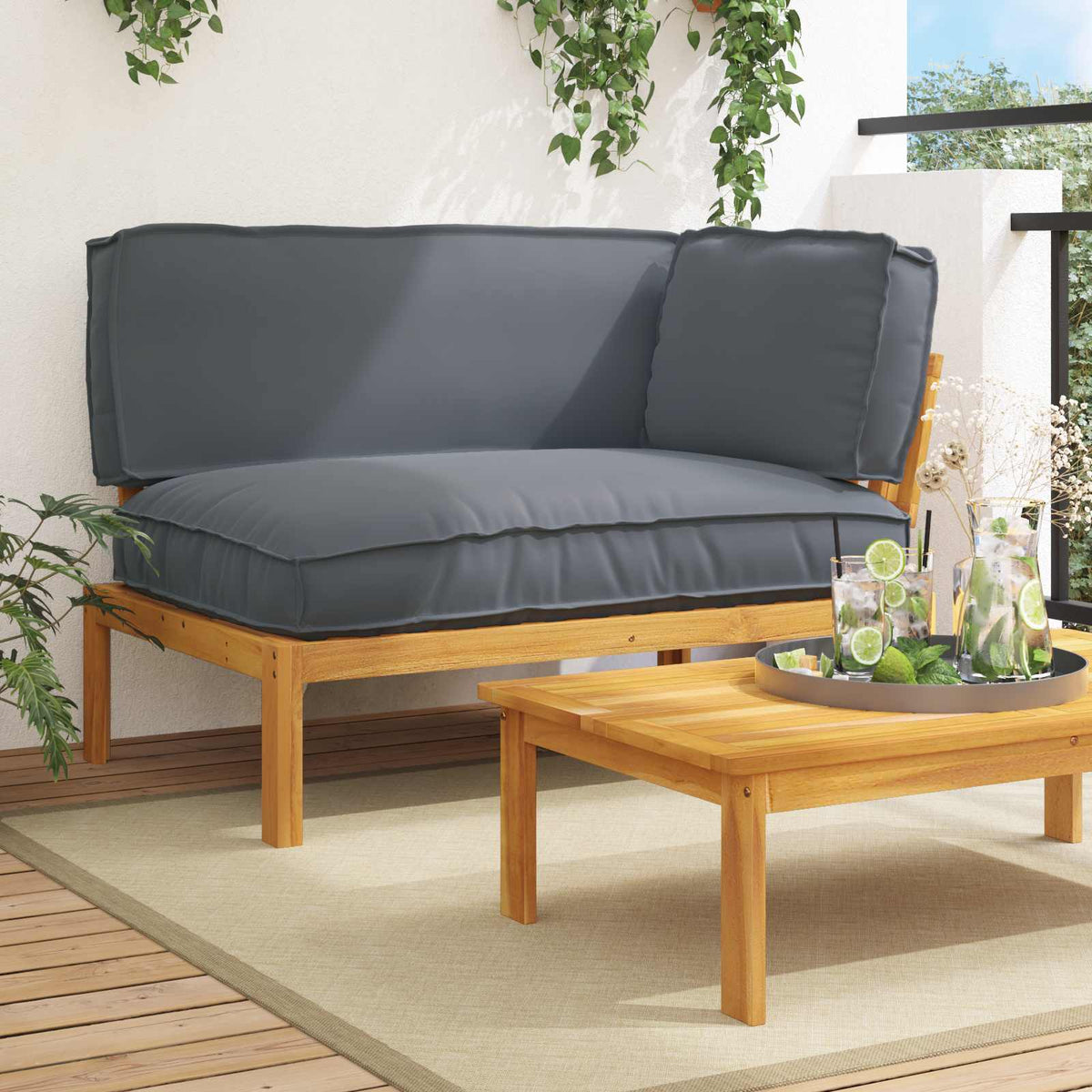 Set sofe Antracit 133 x 92 x 69 cm Čvrsto drvo akacije