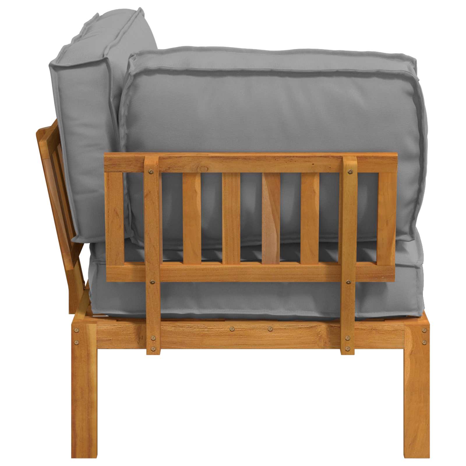Set sofe s jastukom Siva 133 x 92 x 69 cm Čvrsto drvo akacije