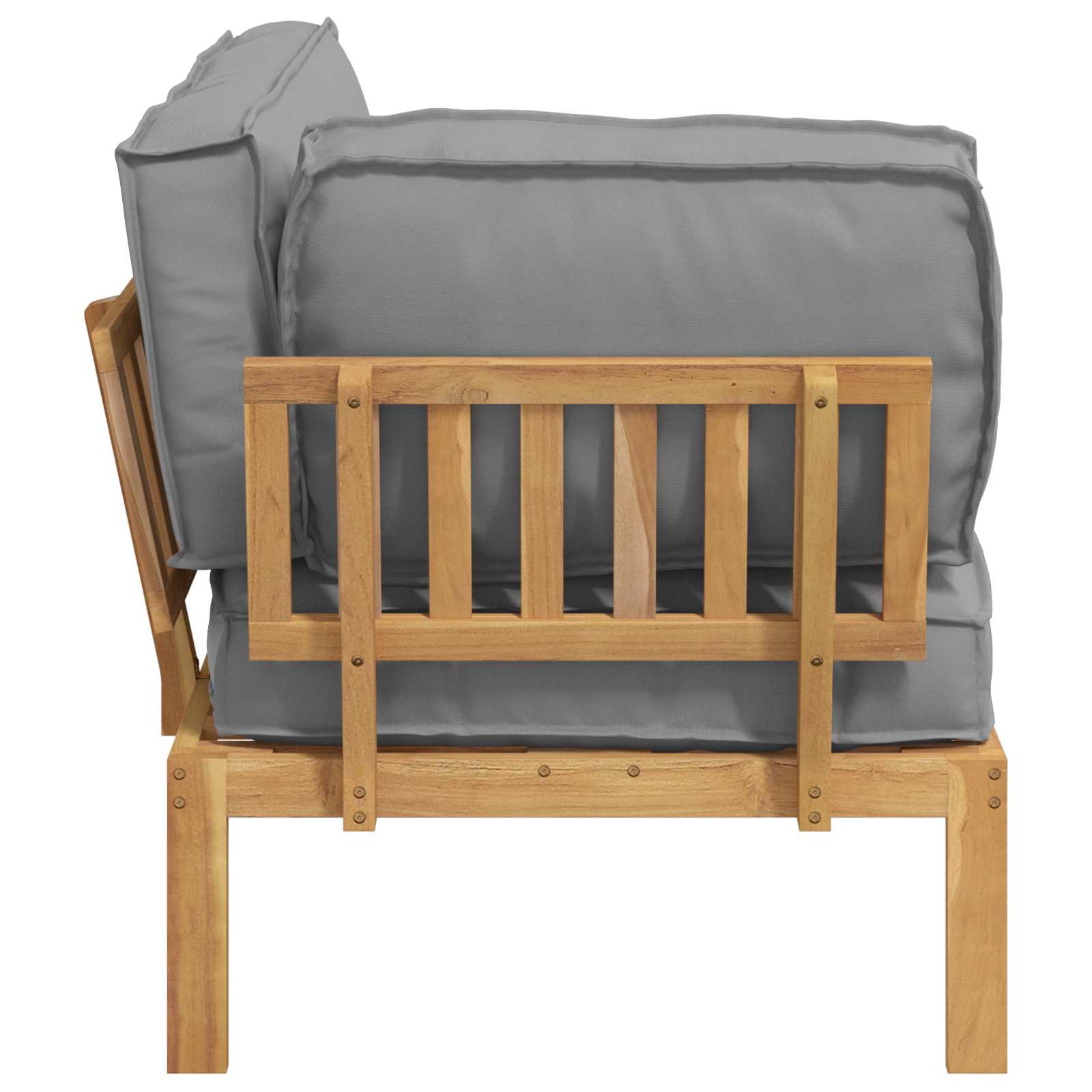 Set sofe s jastukom Siva 133 x 92 x 69 cm Čvrsto drvo akacije