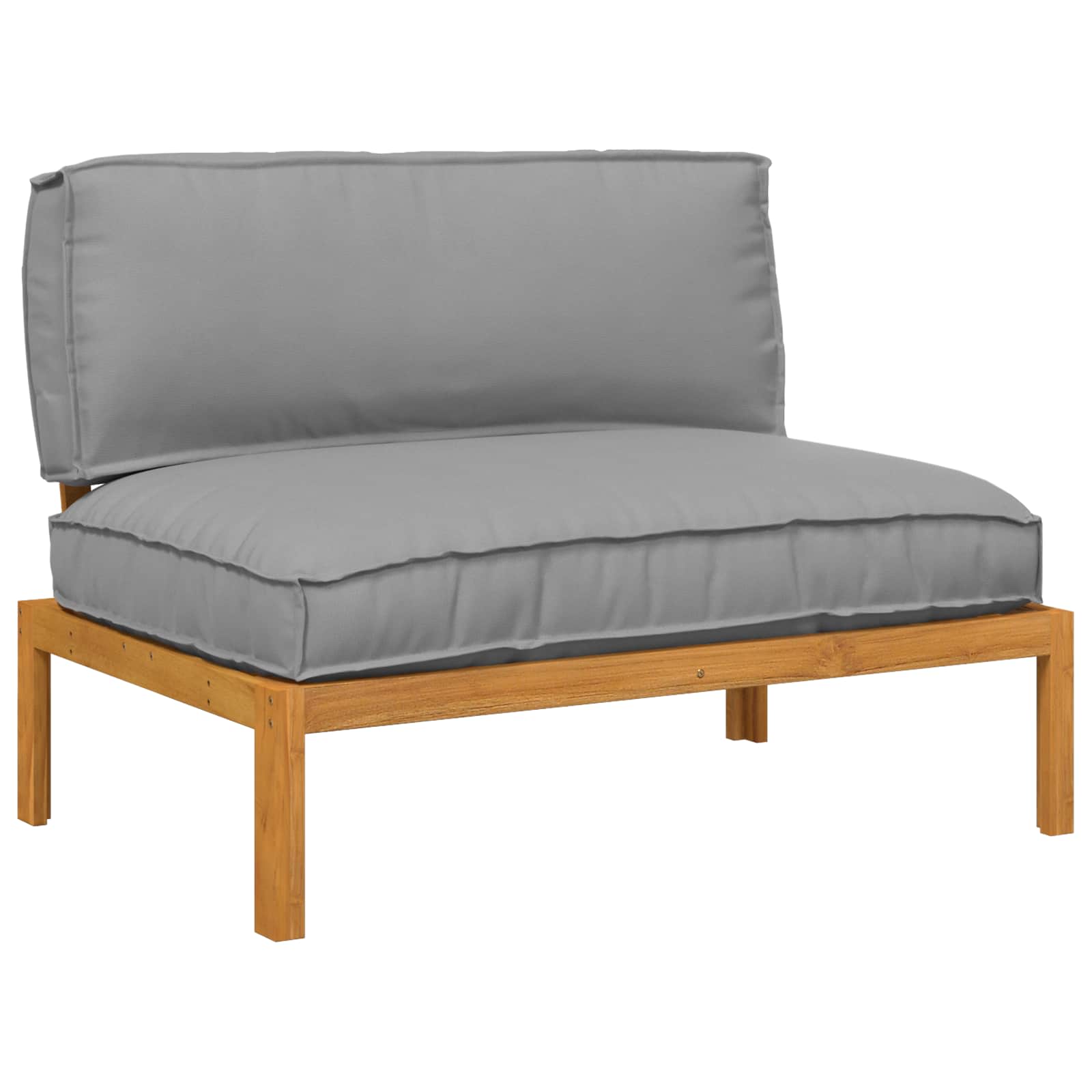 Set sofe s jastukom Siva 120 x 92 x 69 cm Čvrsto drvo akacije
