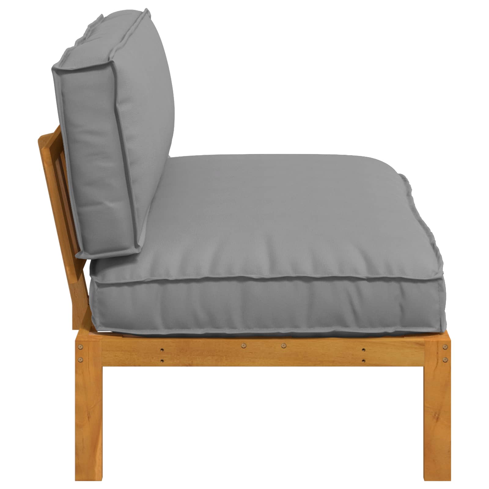 Set sofe s jastukom Siva 120 x 92 x 69 cm Čvrsto drvo akacije