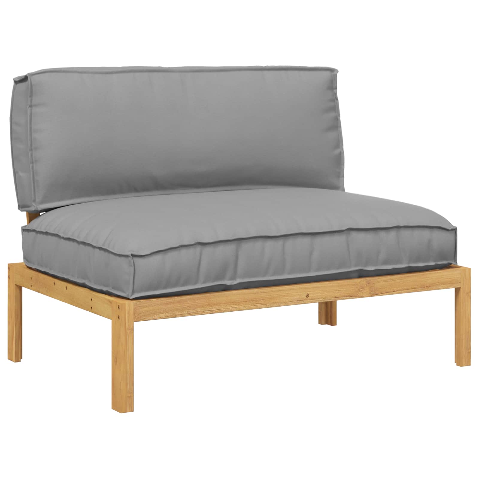 Set sofe s jastukom Siva 120 x 92 x 69 cm Čvrsto drvo akacije