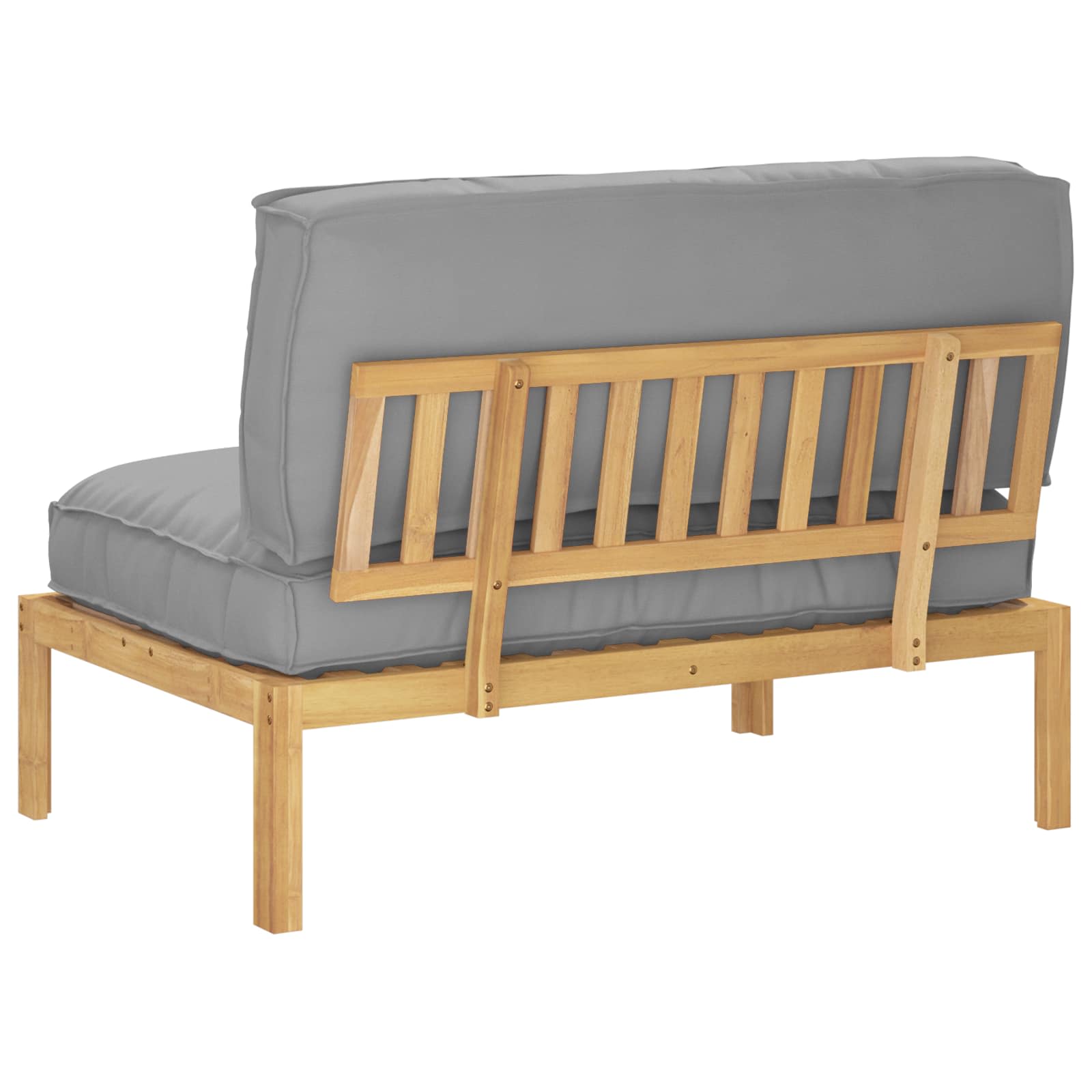 Set sofe s jastukom Siva 120 x 92 x 69 cm Čvrsto drvo akacije