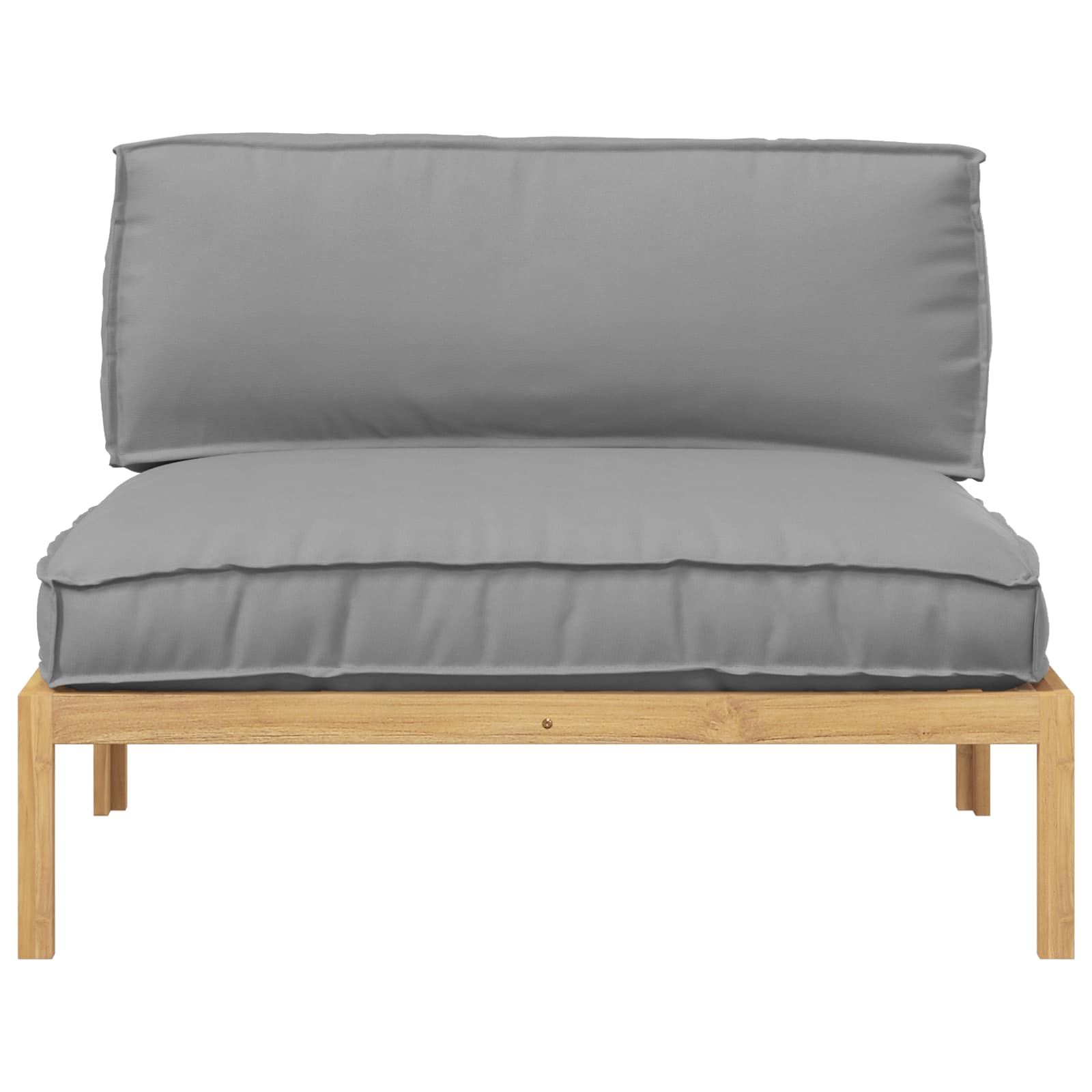 Set sofe s jastukom Siva 120 x 92 x 69 cm Čvrsto drvo akacije