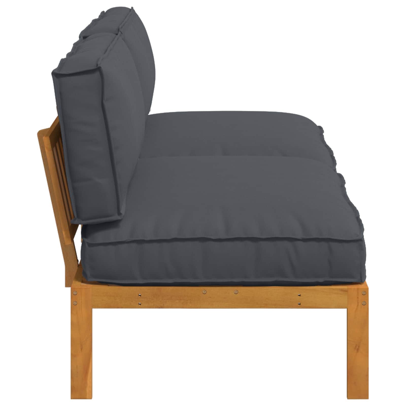 Set sofe s jastukom 2 pcs Antracit Čvrsto drvo akacije