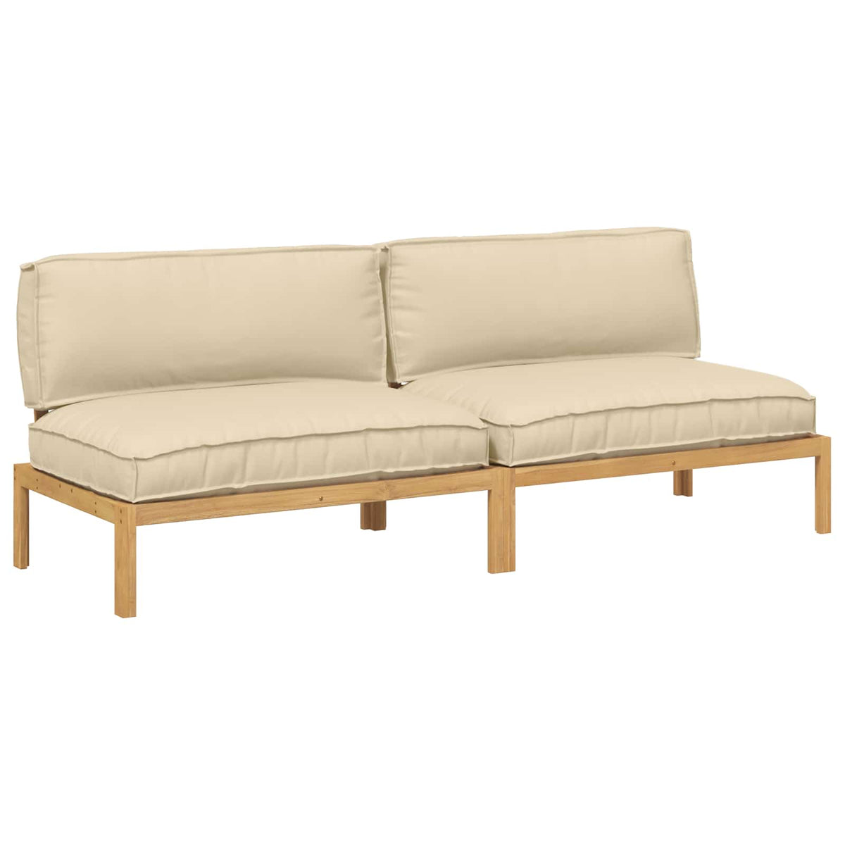 Set sofe s jastukom Bež 240 x 92 x 69 cm Čvrsto drvo akacije