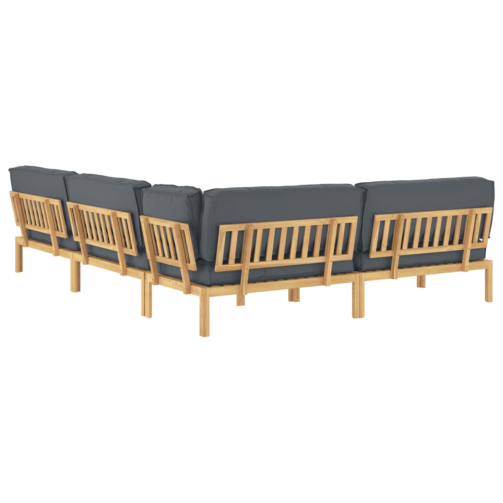 Set sofe s jastukom 5 pcs Antracit Čvrsto drvo akacije