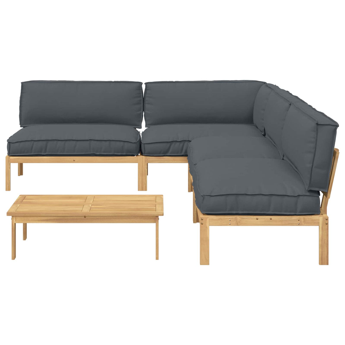 Set sofe s jastukom 5 pcs Antracit Čvrsto drvo akacije