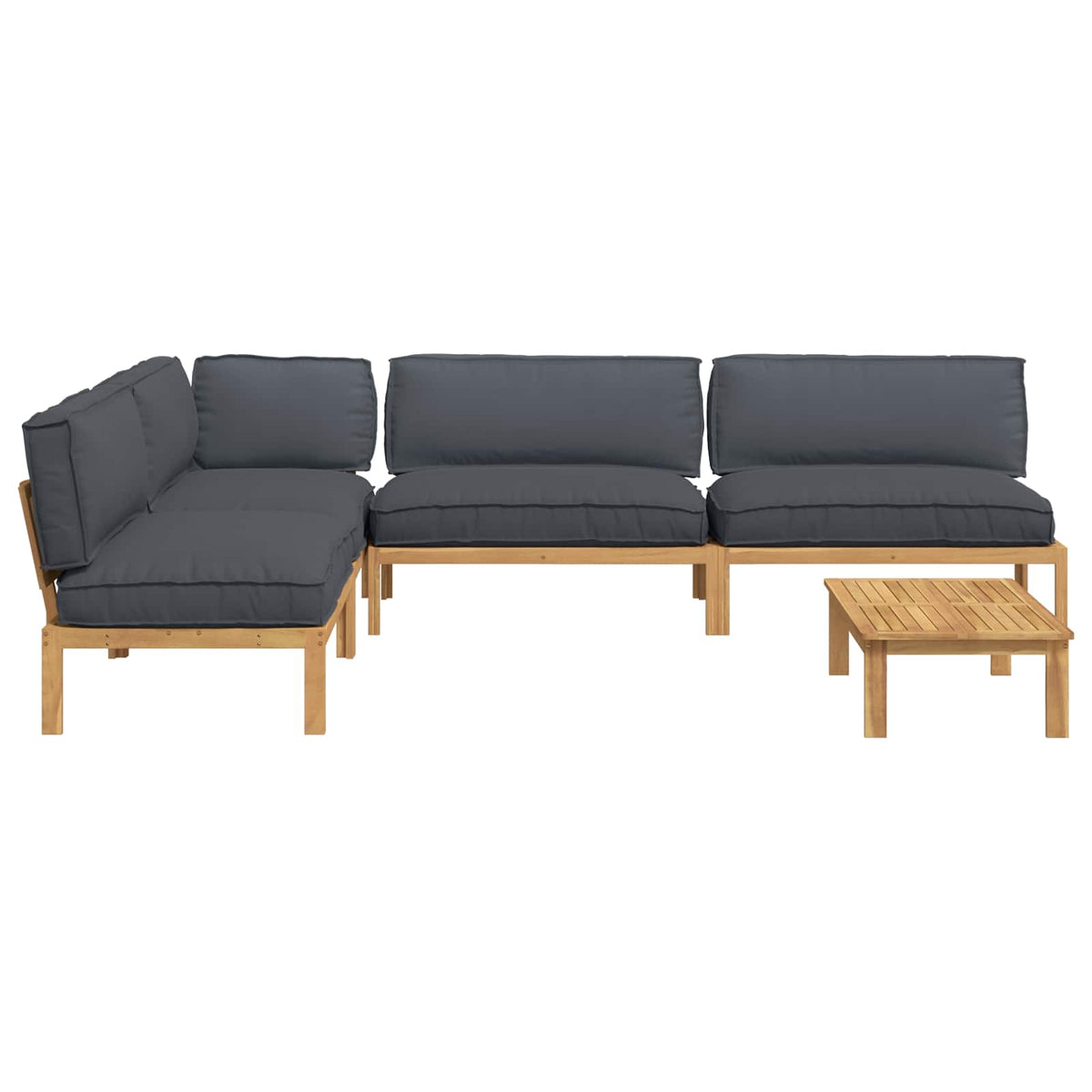 Set sofe s jastukom 5 pcs Antracit Čvrsto drvo akacije