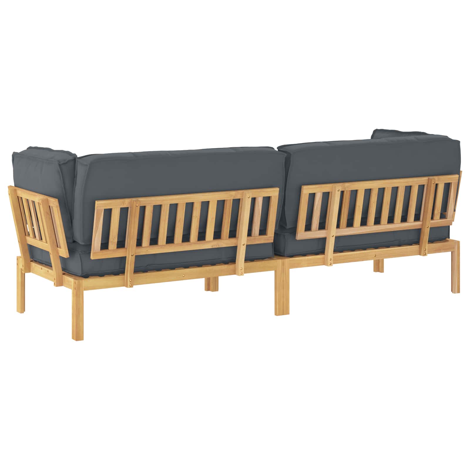 Set sofe s jastukom 2 pcs Antracit Čvrsto drvo akacije