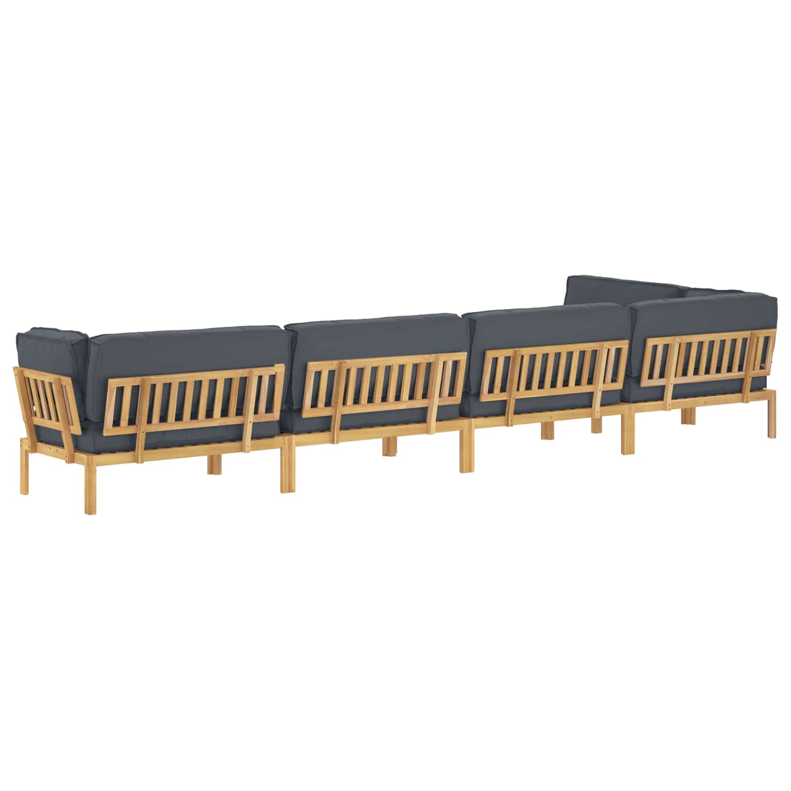 Set sofe s jastukom 6 pcs Antracit Čvrsto drvo akacije