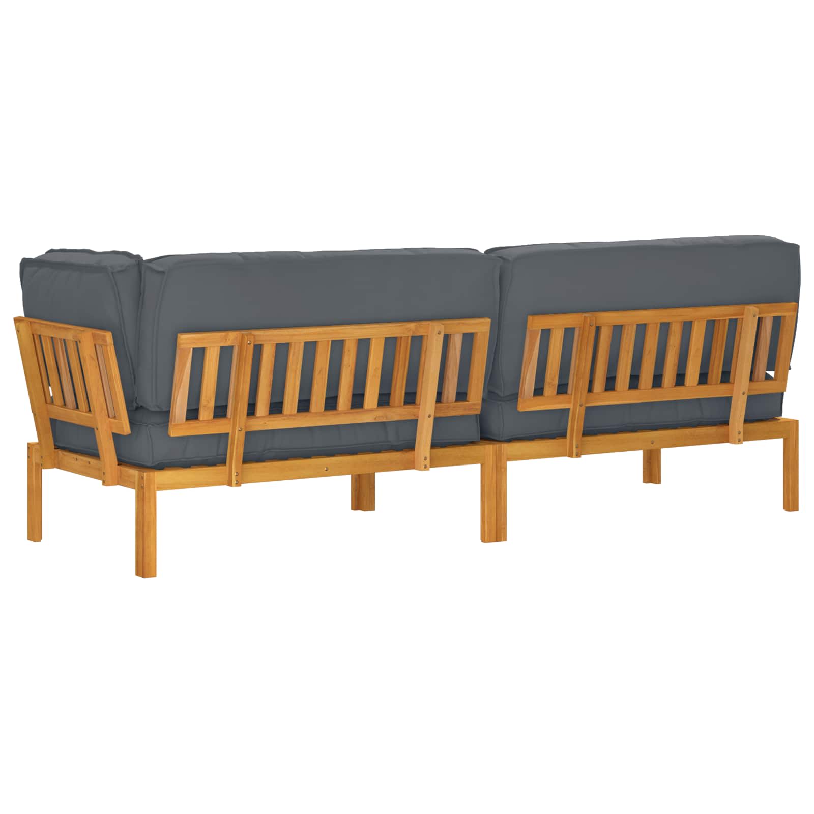 Set sofe s jastukom 3 pcs Antracit Čvrsto drvo akacije