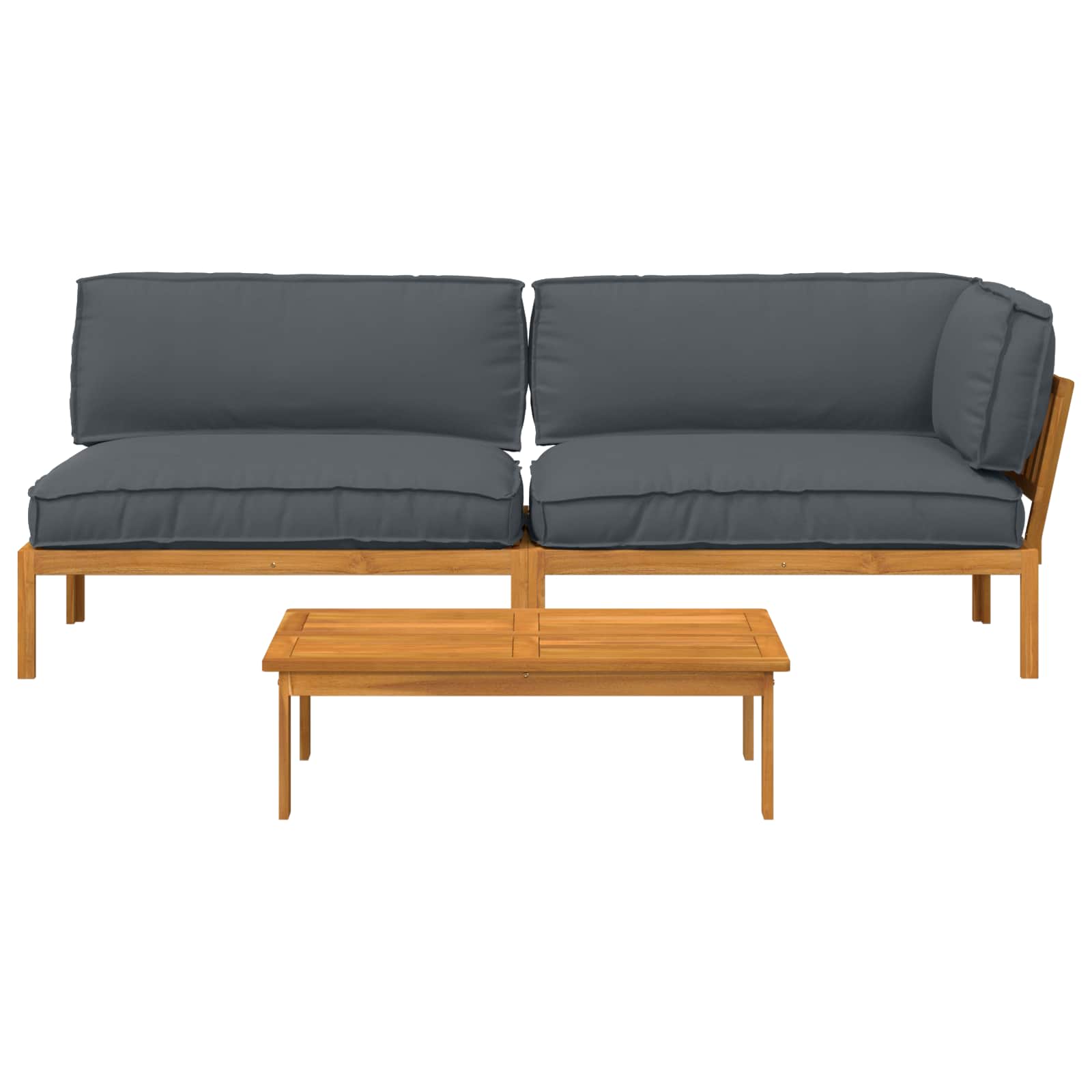 Set sofe s jastukom 3 pcs Antracit Čvrsto drvo akacije