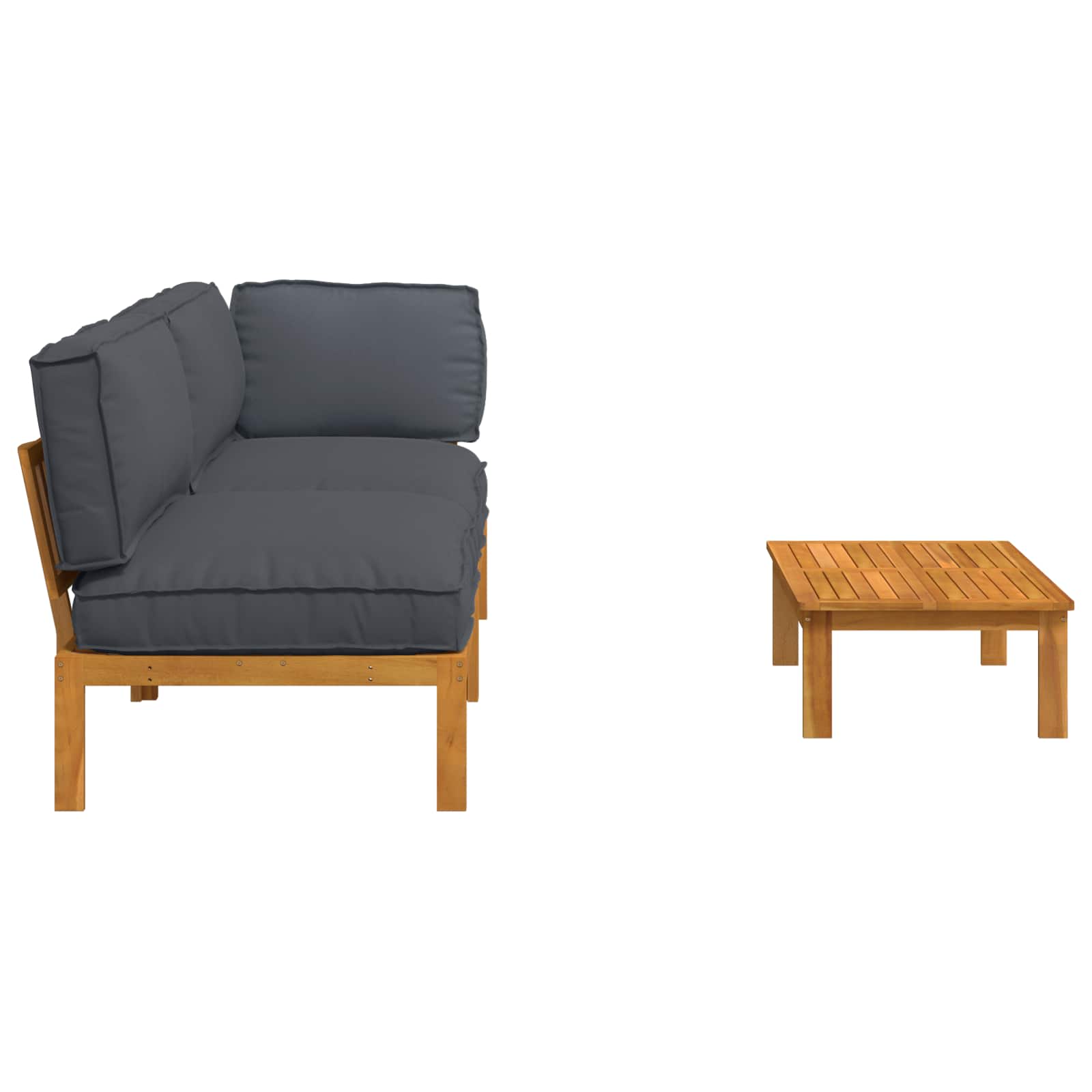 Set sofe s jastukom 3 pcs Antracit Čvrsto drvo akacije