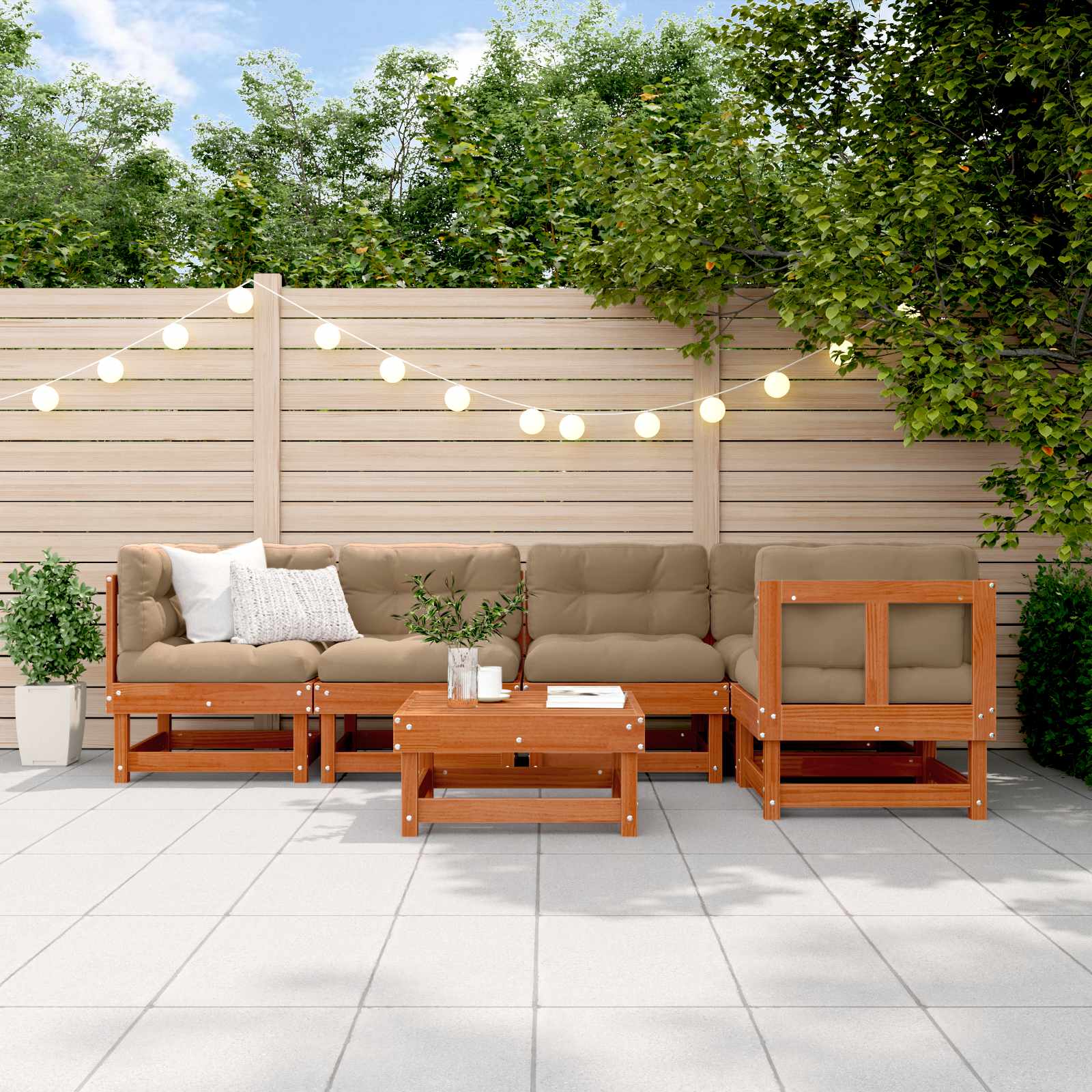 Set lounge namještaja za vrt 6 pcs Voštanosmeđa
