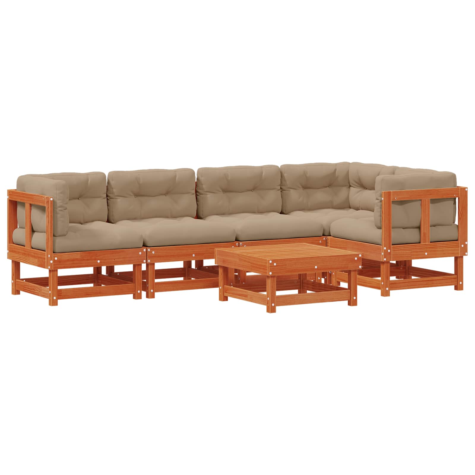Set lounge namještaja za vrt 6 pcs Voštanosmeđa