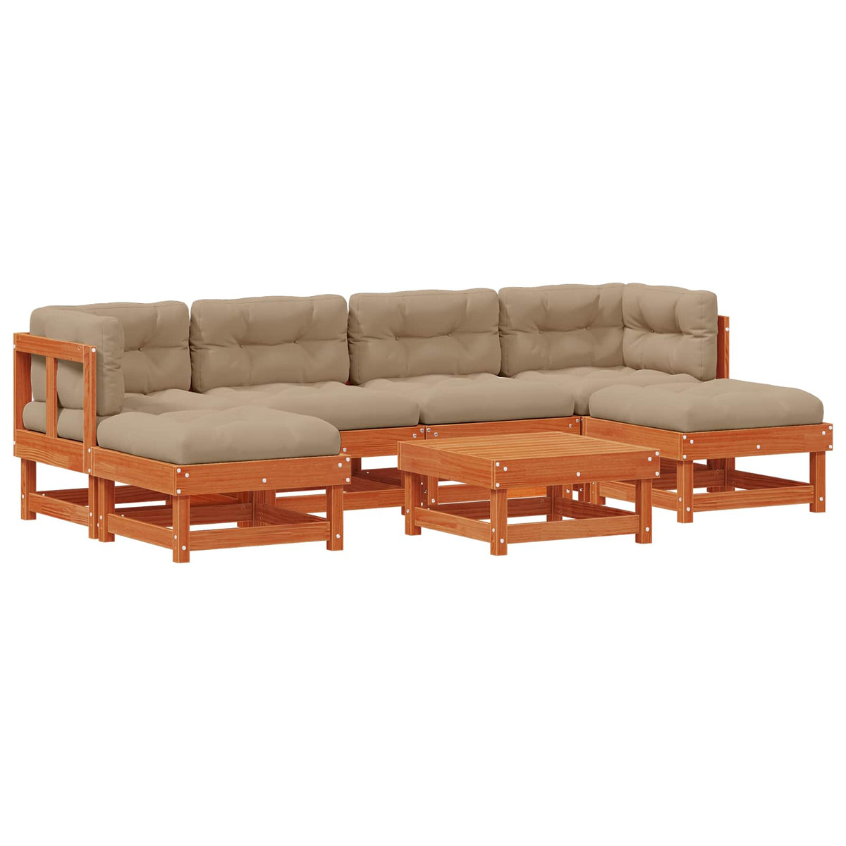 Set lounge namještaja za vrt 7 pcs Voštanosmeđa