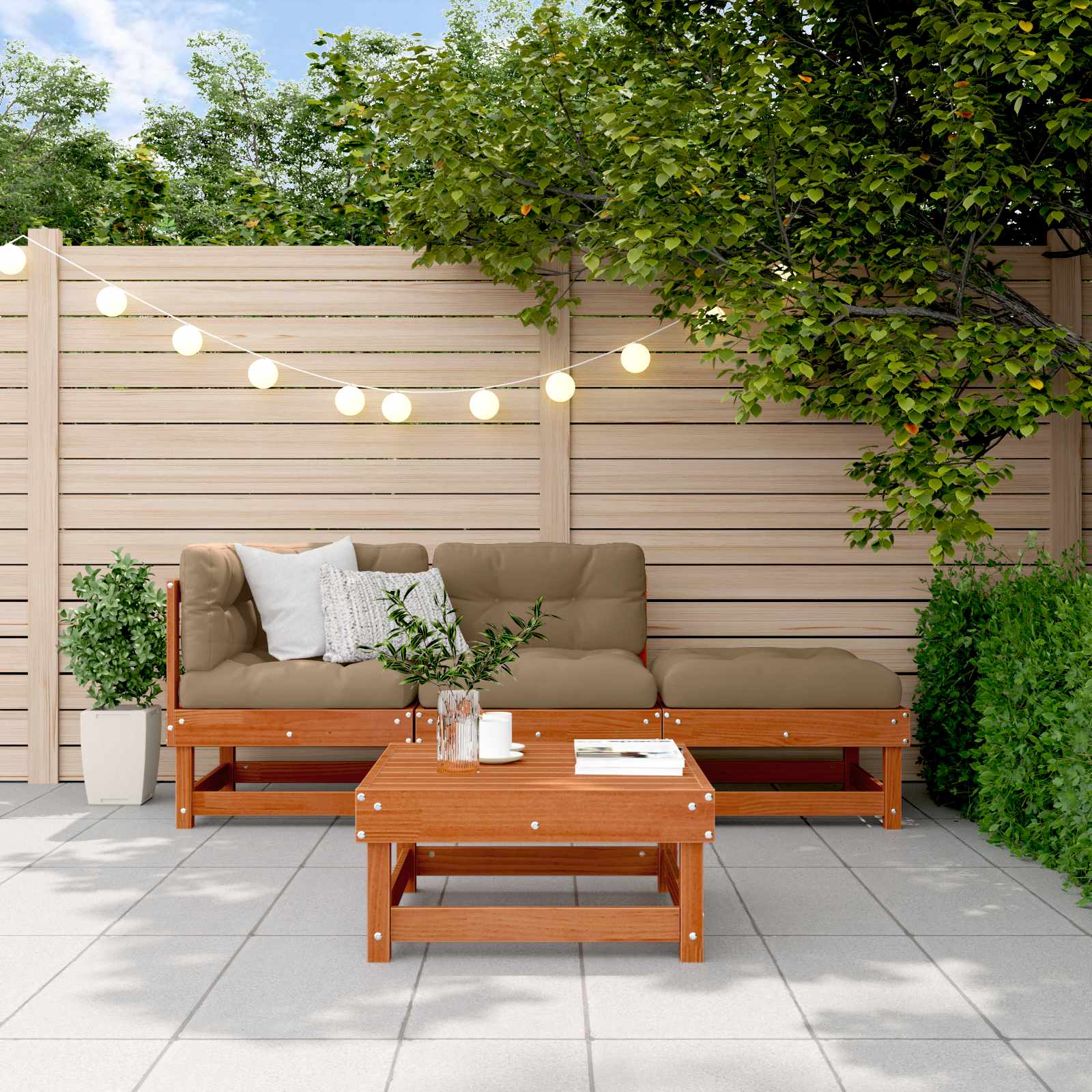 Set lounge namještaja za vrt 4 pcs Voštanosmeđa