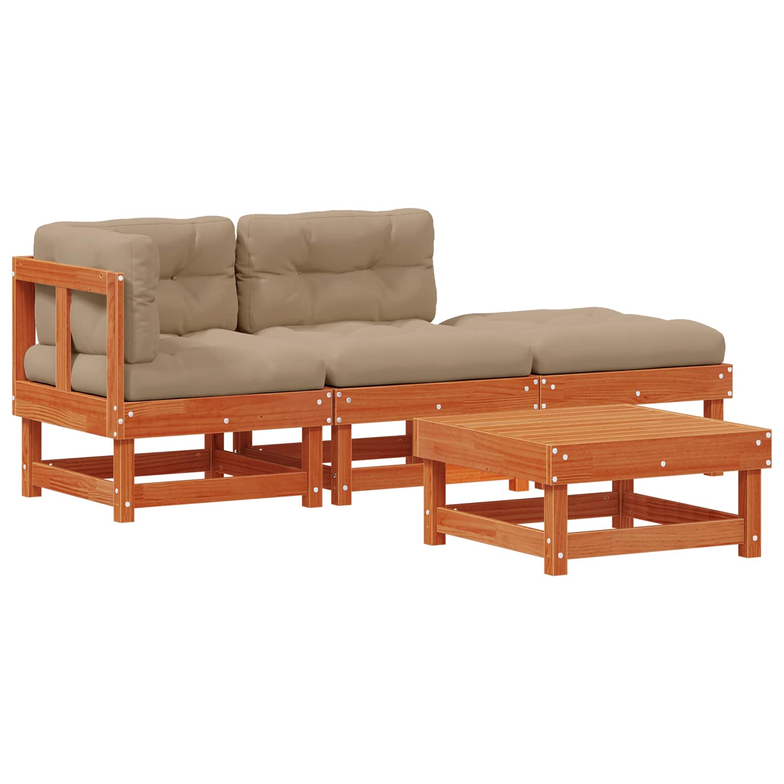 Set lounge namještaja za vrt 4 pcs Voštanosmeđa
