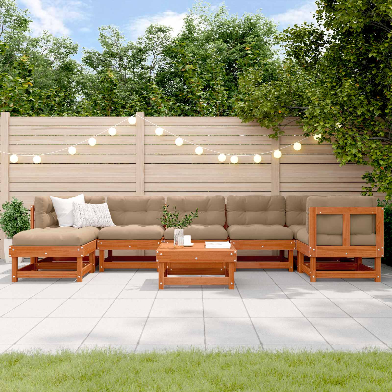 Set lounge namještaja za vrt 8 pcs Voštanosmeđa