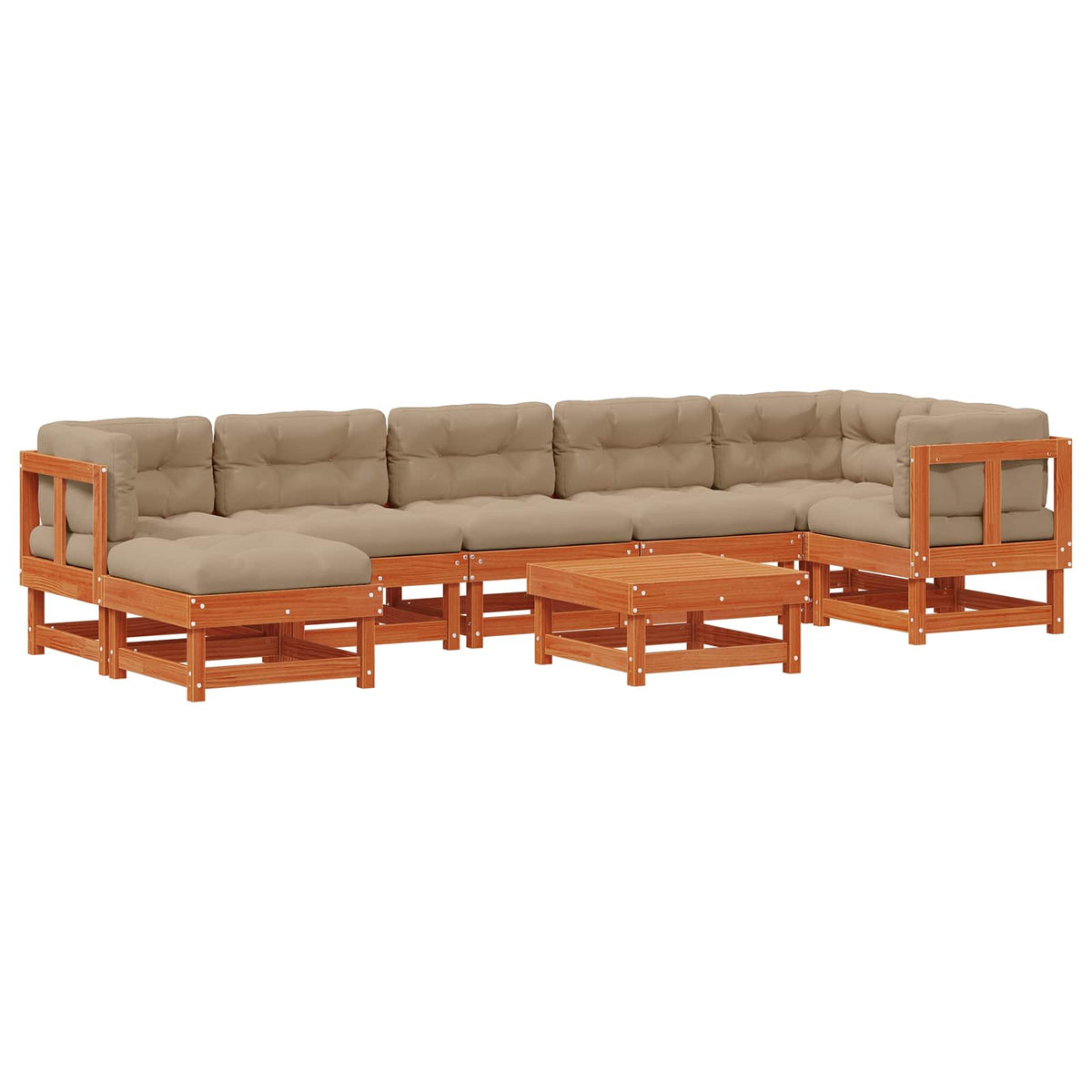 Set lounge namještaja za vrt 8 pcs Voštanosmeđa