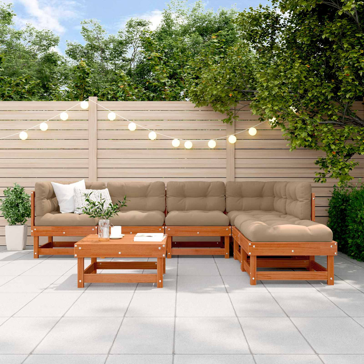 Set lounge namještaja za vrt 7 pcs Voštanosmeđa