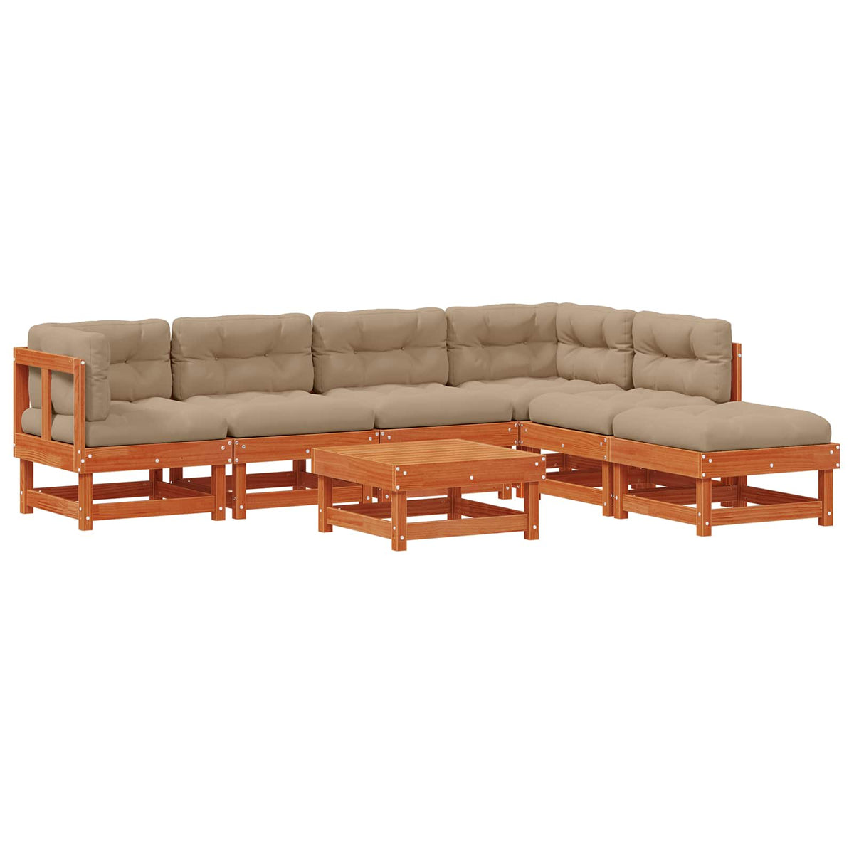 Set lounge namještaja za vrt 7 pcs Voštanosmeđa